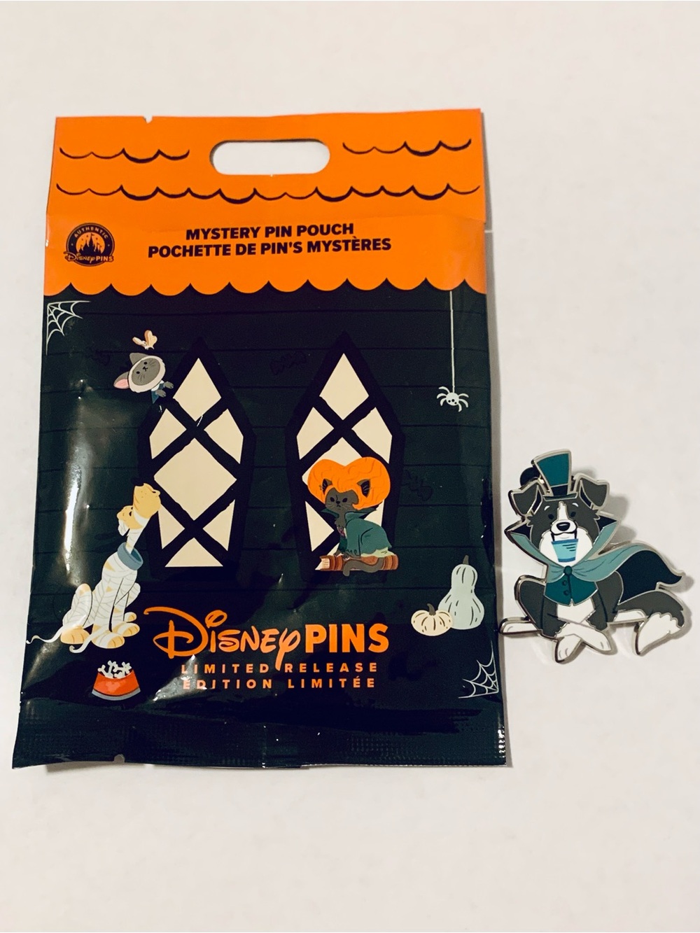 Disney Cats and Dogs Halloween Pins-Hatbox Ghost
